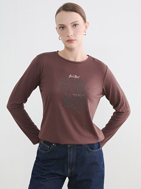 LCW EVERYDAY Bisiklet Yaka Taşlı Kadın Body