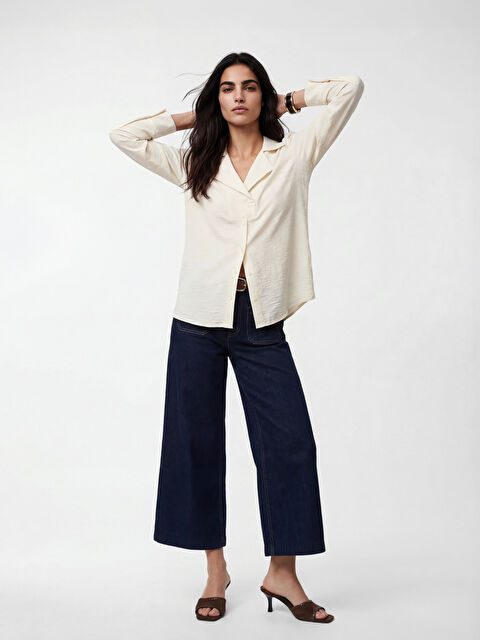 LCW Jeans Yüksek Bel Wideleg Kadın Jean Pantolon