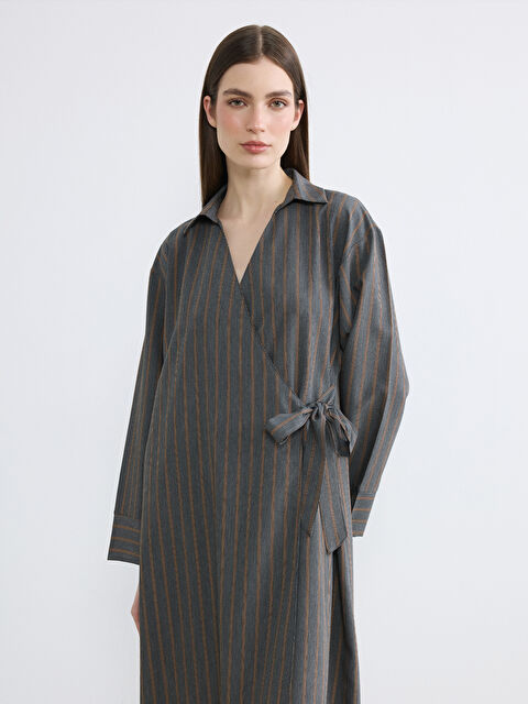 LCW Modest Gömlek Yaka Çizgili A Kesim Elbise - S6C173Z8-LFY