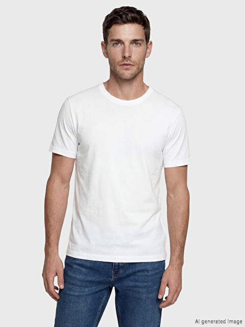 LCWAIKIKI Classic Bisiklet Yaka Erkek Penye Tişört - S6D174Z8-Q6K