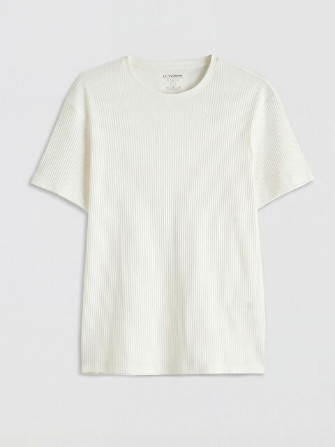 LCWAIKIKI Classic Slim Fit Bisiklet Yaka Erkek Tişört - S6E174Z8-R9J