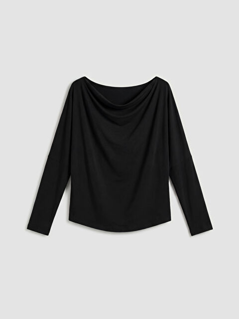 XSIDE Kayık Yaka Dökümlü  Bluz - S6A176Z8-CVL