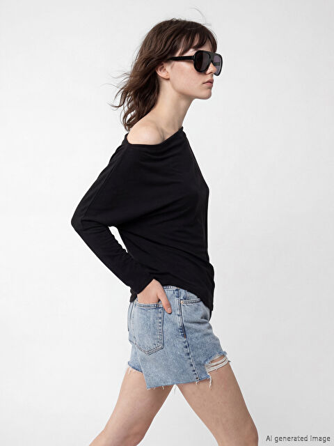 XSIDE Kayık Yaka Dökümlü  Bluz - S6A176Z8-CVL