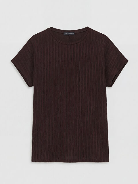 LCW EVERYDAY Bisiklet Yaka Dokulu Kadın Tişört	 - S6F178Z8-HRW