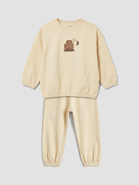 LCW baby Baskılı Erkek Bebek Sweatshirt ve Eşofman Altı Takım - S6D181Z1-SYG