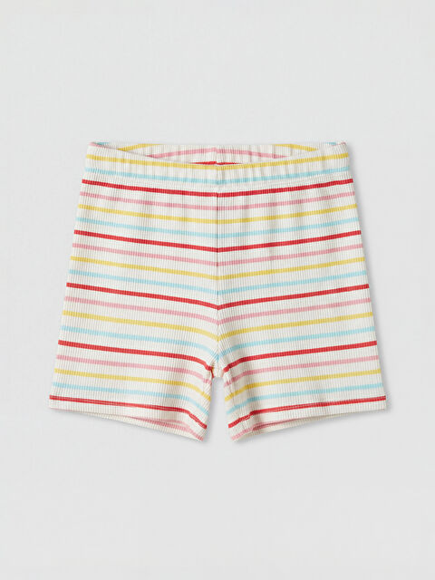 LCW baby Kız Çocuk Çizgili Şort