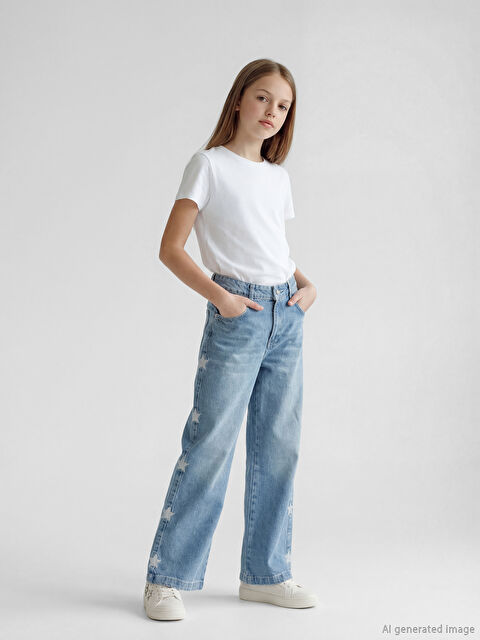 LCW Kids Wideleg Kız Çocuk Jean Pantolon - S6F191Z4-V2T