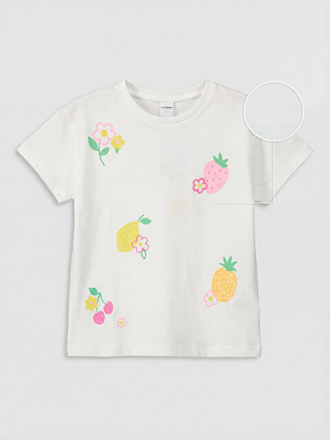 LCW Kids Crew Neck Printed Girls' T-Shirt