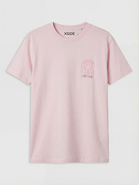 XSIDE Bisiklet Yaka Smiley Baskılı Kadın Tişört