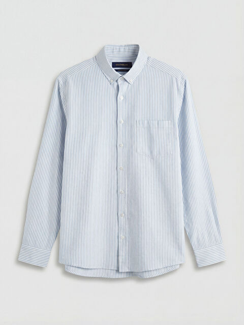 SOUTHBLUE Regular Fit Çizgili Oxford Erkek Gömlek - S6C196Z8-LEN