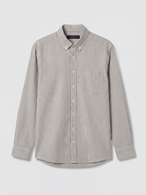 SOUTHBLUE Standart Kalıp Çizgili Oxford Erkek Gömlek - S6C196Z8-LEW