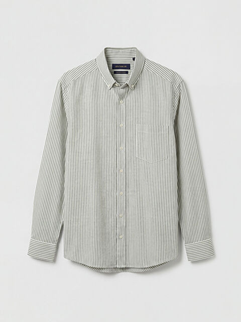 SOUTHBLUE Standart Kalıp Çizgili Oxford Erkek Gömlek - S6C196Z8-LGE