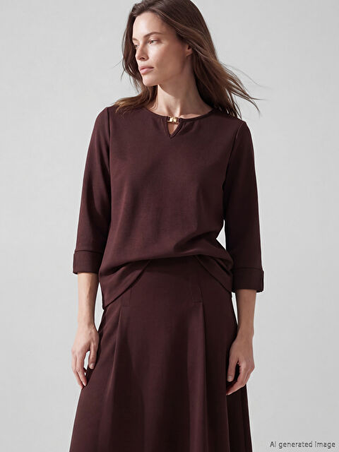 LCW Grace Bisiklet Yaka Soft Touch Bluz - S6C197Z8-ZKL