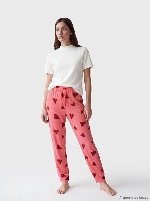 LCW DREAM Kalp Desenli Kadın Jogger Pijama Altı - S6D198Z8-LT0