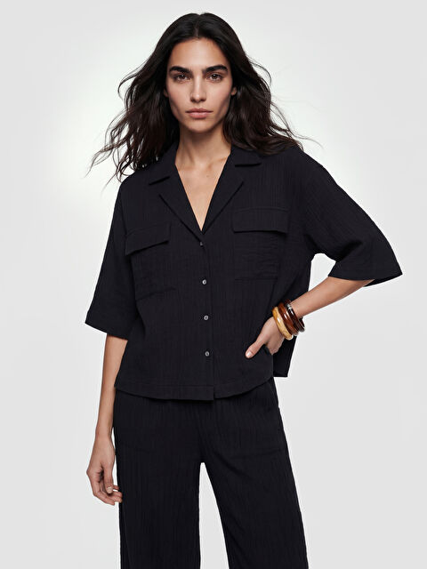 LCW Vision Oversize Kadın Müslin Gömlek