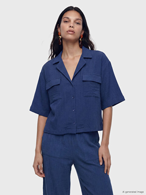 LCW Vision Oversize Kadın Müslin Gömlek