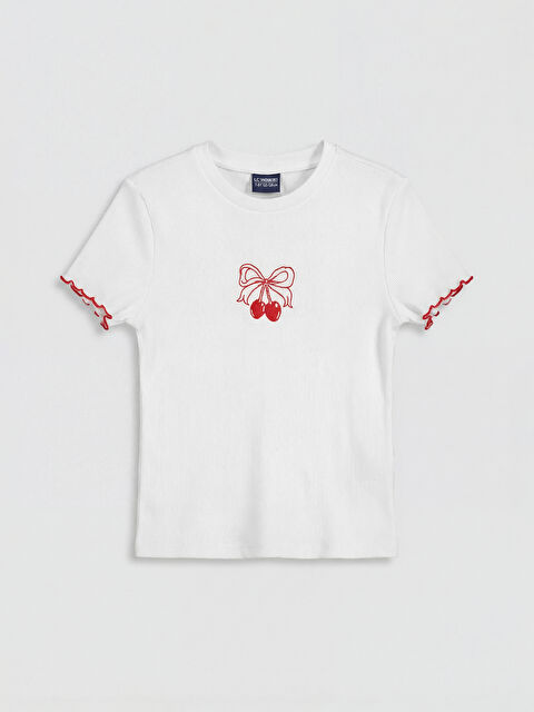 LCW Kids Kiraz Baskılı Kız Çocuk Tişört