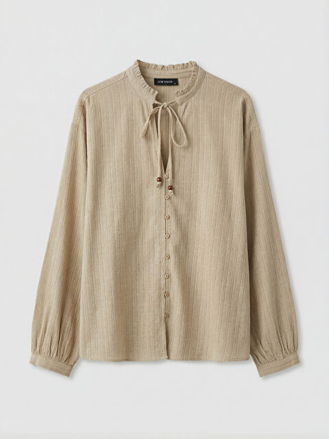 LCW Vision Bağlamalı Yaka Oversize Bluz - S6D202Z8-18C