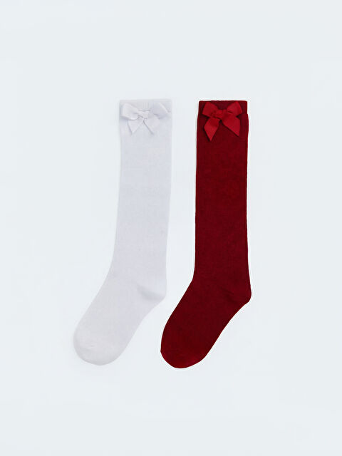 LCW Kids Fiyonklu Kız Çocuk Diz Altı Çorap 2'li - S6B204Z4-HMW