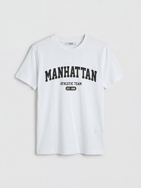 XSIDE Bisiklet Yaka Baskılı Kadın Tişört