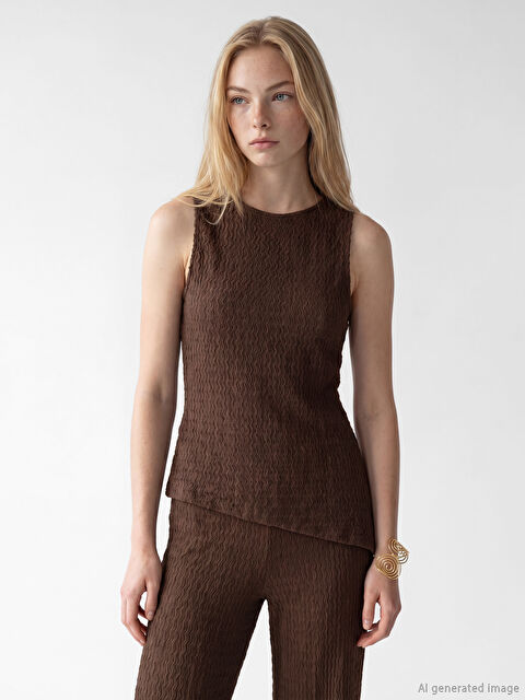 XSIDE Bisiklet Yaka Asimetrik Kesim Bluz