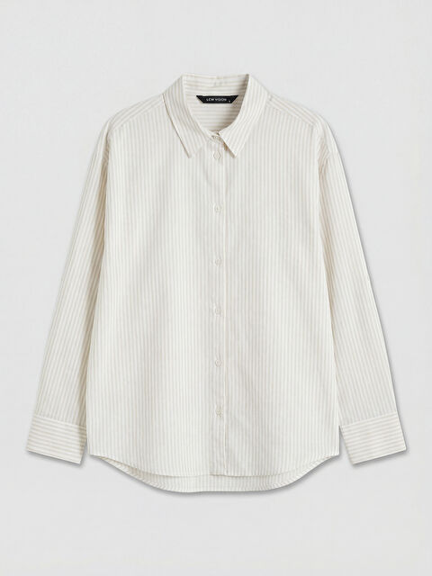 LCW Vision Çizgili Oversize Kadın Gömlek	 - S6A210Z8-ELZ