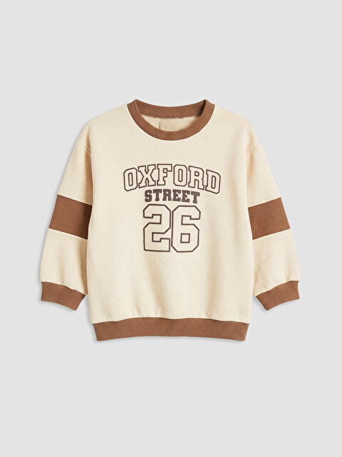 LCW baby Bisiklet Yaka Baskılı Erkek Bebek Sweatshirt - S6A219Z1-V5X