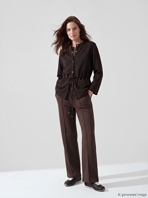 LCW Grace Beli Lastikli Geniş Paça Kadın Pantolon - S6F219Z8-ZUP