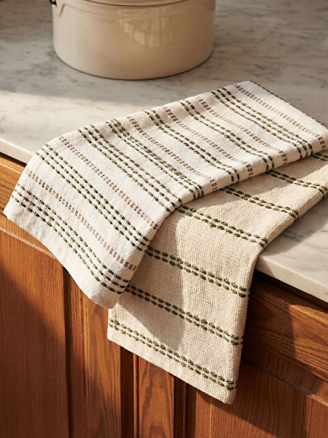 LC WAIKIKI Çizgili Desenli Kurulama Bezi 2'li 40x50 cm - S6B222Z8-F9C