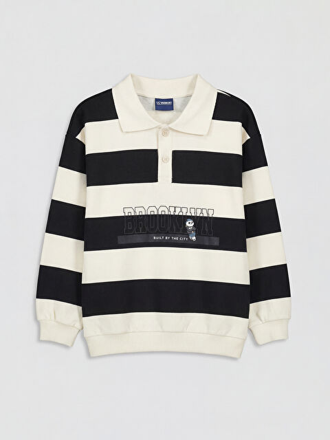 LCW Kids Polo Yaka Baskılı Erkek Çocuk Sweatshirt - S6F222Z1-LE4