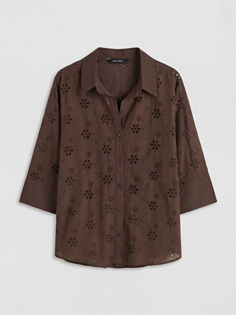 LCW Vision Ajurlu Oversize Kadın Gömlek - S6D223Z8-D2N