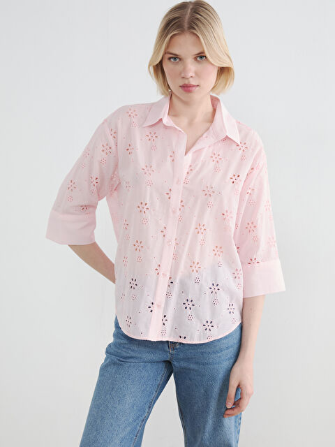 LCW Vision Ajurlu Oversize Kadın Gömlek