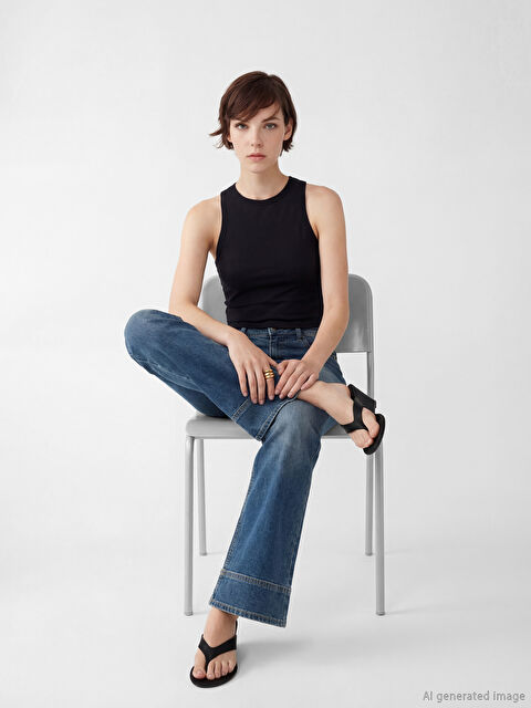 LCW Vision Bisiklet Yaka Kadın Atlet	 - S6D224Z8-CVL