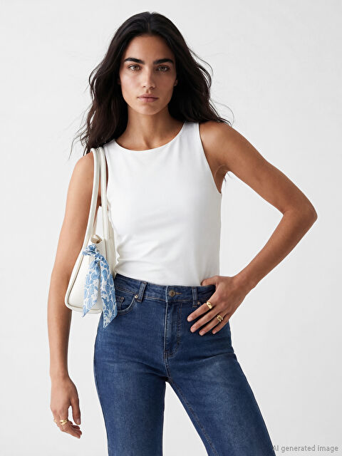 LCW Vision Bisiklet Yaka Kadın Atlet	 - S6D224Z8-Q6K