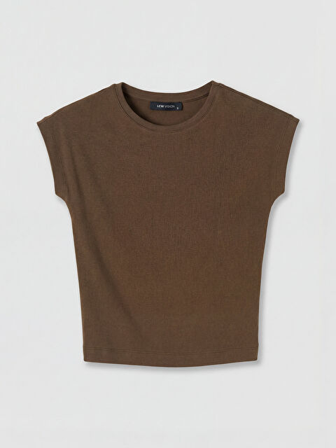 LCW Vision Bisiklet Yaka Kadın Crop