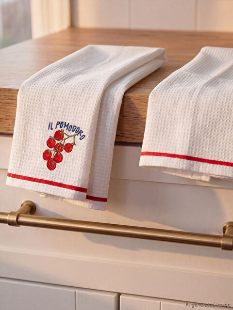 LCW HOME Domates Nakışlı Kurulama Bezi 2'li 40x50 cm