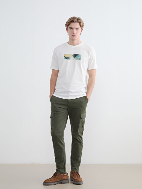 XSIDE Slim Fit Erkek Gabardin Kargo Pantolon - S6E229Z8-KDX