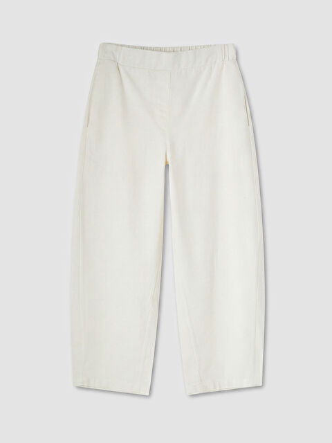 LCW Modest Beli Lastikli Kadın Gabardin Pantolon