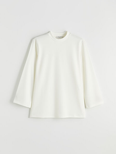 LCW Modest Bisiklet Yaka Soft Touch Kadın Sweatshirt Tunik - S6F244Z8-R9J