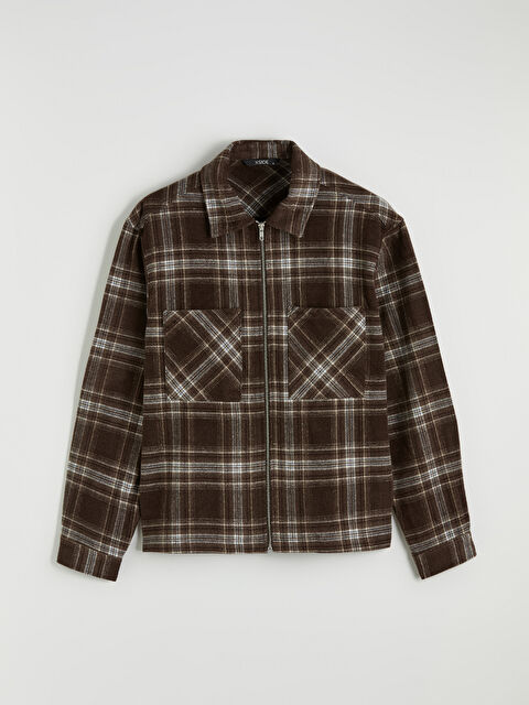 XSIDE Rahat Kalıp Ekose Erkek Oduncu Gömlek Ceket - S6C250Z8-LLL