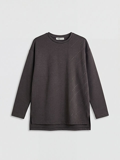 LCW Grace Bisiklet Yaka Taş İşlemeli Bluz - S6E255Z8-HJU