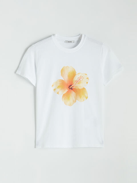 XSIDE Bisiklet Yaka Baskılı Kadın Tişört