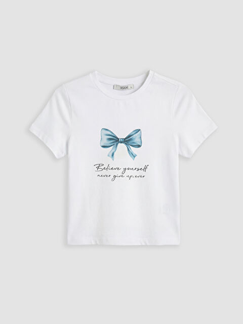 XSIDE Bisiklet Yaka Baskılı Kadın Tişört - S6D256Z8-Q6K