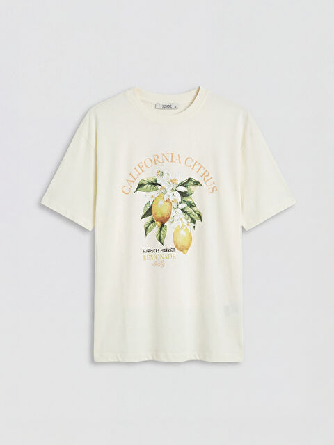 XSIDE California Baskılı Oversize Kadın Tişört - S6D258Z8-F0B