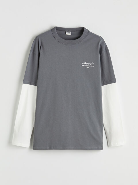 LCW Kids Bisiklet Yaka İçten Uzun Kollu Erkek Çocuk Tişört - S6F258Z4-R2H