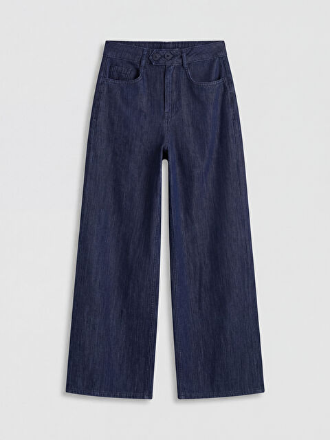 LCW Modest Yüksek Bel Wideleg Kadın Jean Pantolon - S6F262Z8-309