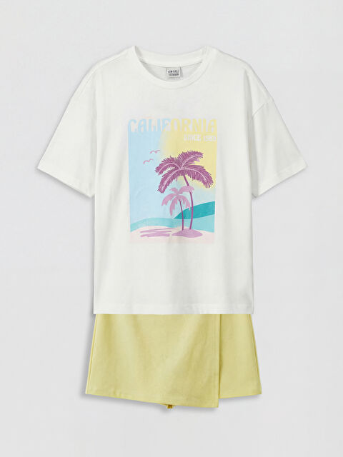 LCW Kids California Baskılı Kız Çocuk Takım - S6A262Z4-003