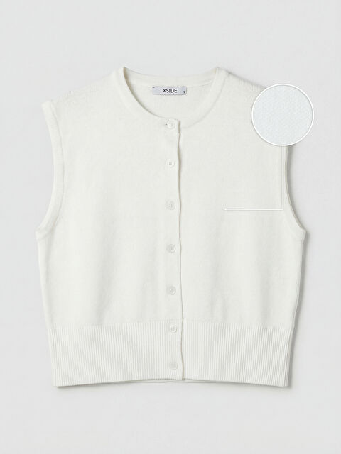 XSIDE Bisiklet Yaka Kadın Triko Yelek - S6B264Z8-R9J