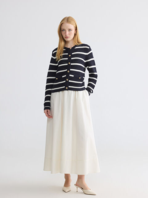 LCW Modest Beli Lastikli Poplin Kloş Etek