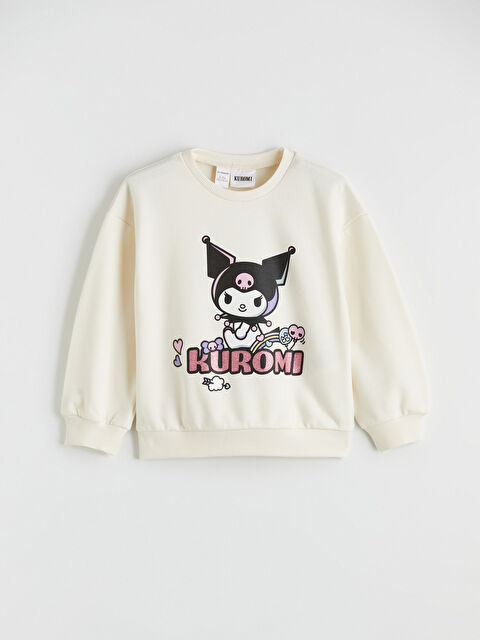 LCW Kids Bisiklet Yaka Kuromi Baskılı Kız Çocuk Sweatshirt - S6E266Z1-FES